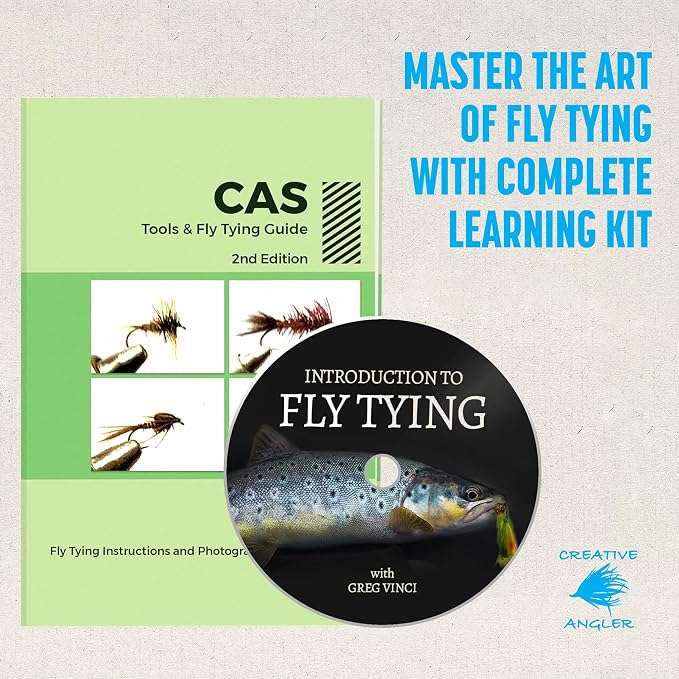 CREATIVE ANGLER Deluxe Fly Tying Kit - Complete Tools Kit, Ideal for Beginners and Pros, Includes Feathers, Vice, Bobbin, Rotary Tool