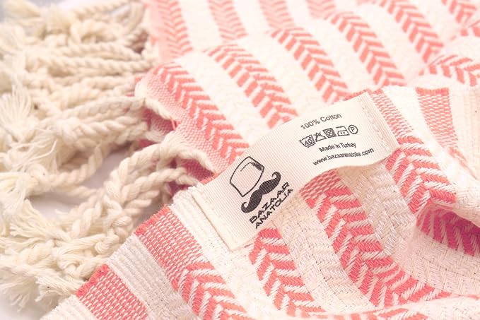 Bazaar Anatolia Turkish Beach Towel – 100% Cotton, Quick Dry, Sand Free Striped Towel for Bathroom and Travel, Sage Olive Color – Oversized 71x39 Inches – Arpa Green