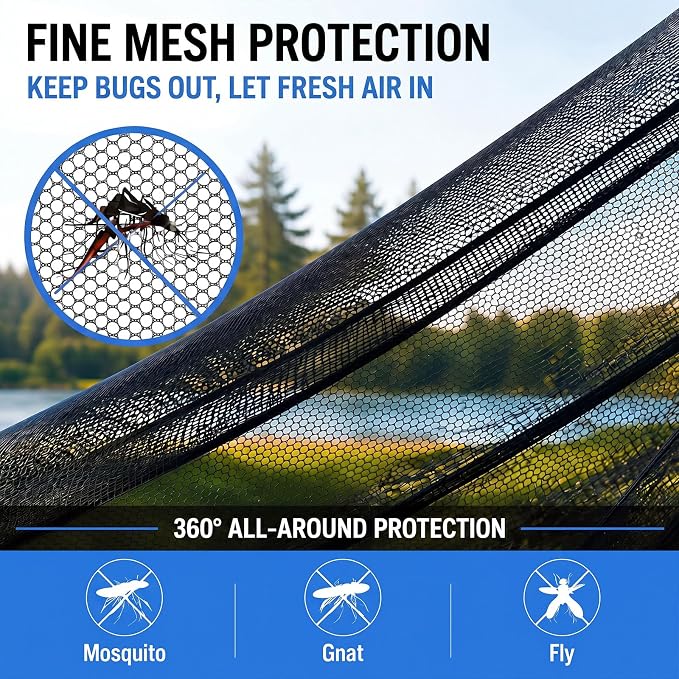 2 Pack Pop up Mosquito Tent for Camping 1 Person Instant Setup Foldable Bug Net Cot Tent with Ground Pin Portable Waterproof Screen Net for Cot Bed Hiking Summer Beach Outdoor
