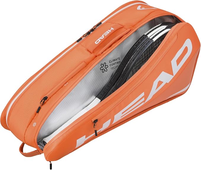 HEAD Tour Racquet Bag M (6R) Tennis Bag - Holds Up to 6 Racquets, CCT+ Climate Control Technology, 2 Main Compartments, Shoe Pocket & Backpack Carry System
