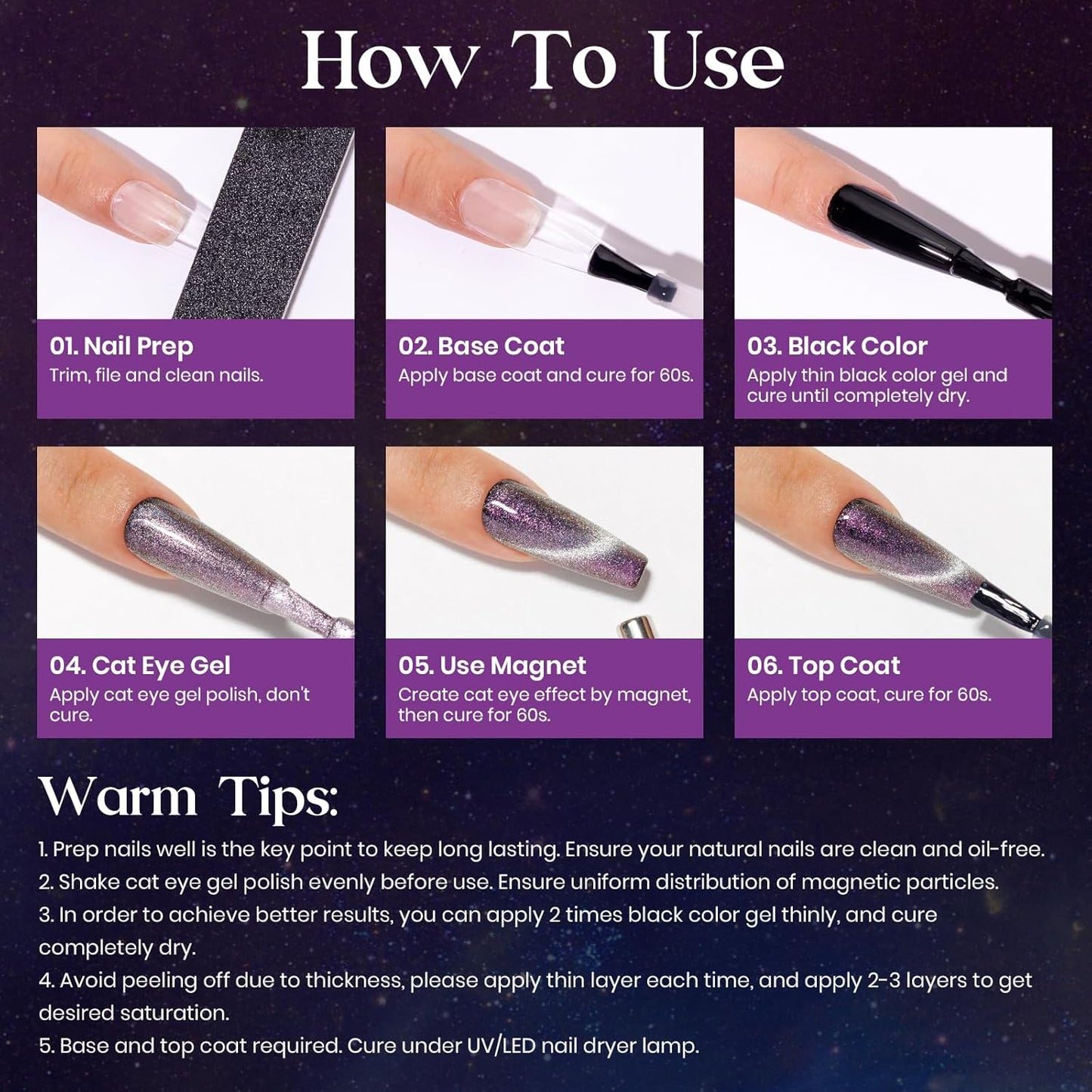 MIZHSE Aurora Cat Eye Gel Nail Polish, 2 Colors Magnetic Gel Polish with Magnet, Holographic Shimmery Shiny Effect Soak Off Nail Art Manicure Home