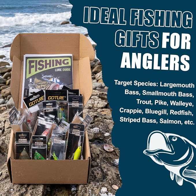 Goture 18PCS Fishing Lures Kit,Hard/Soft Bait Set for Bass Trout Fishing | Includes Glide Bait, Crankbaits, Minnows, Pencil Lure, Popper, Plopper, VIB, Spinnerbaits, Frog Lure,Shrimp Lures Saltwater