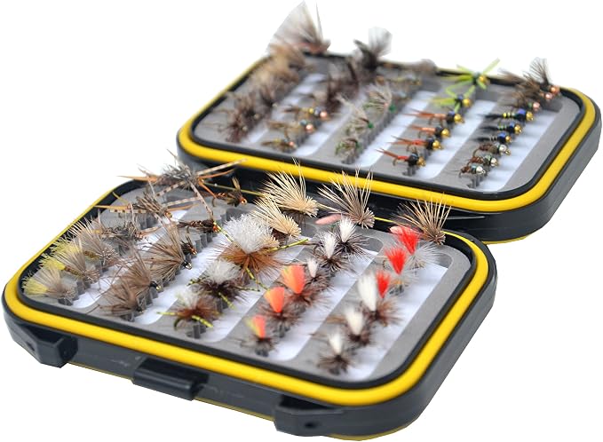 Outdoor Planet Premium Fly Fishing Flies Assortment, 12/24 /48 /66pcs Dry/Wet/Nymph/Streamer Flies, Trout/Bass/Panfish/Salmon Fishing Flies