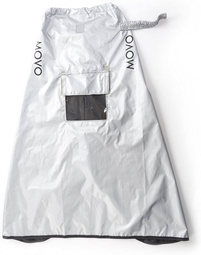 Movo CRC03 Extra-Long Camera Rain Coat Rain Cover for DSLR Cameras, Lens, and Tripod (Metallic Gray)
