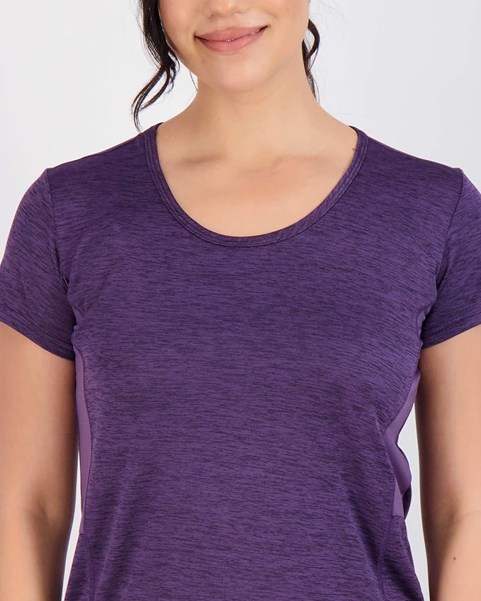 Real Essentials 5 Pack: Women's Short Sleeve T-Shirts Workout Tops Fitness Pilates Gym Activewear Athletic (Plus Available)