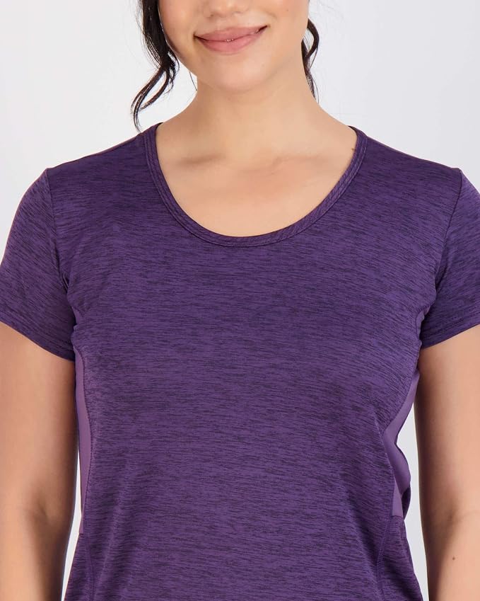 Real Essentials 5 Pack: Women's Short Sleeve T-Shirts Workout Tops Fitness Pilates Gym Activewear Athletic (Plus Available)