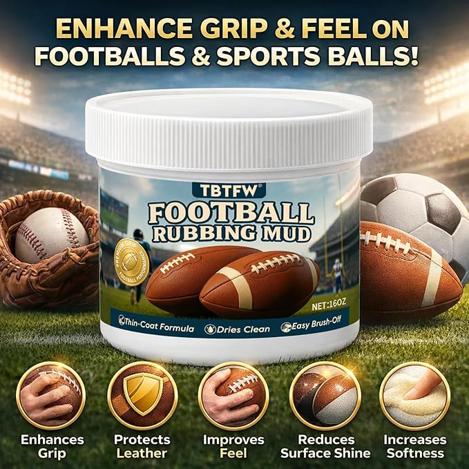 TBTFW 16oz/8oz Football Rubbing Mud, Newly Upgraded Baseball Mud, The Baseball & Football Mud Used By The Pros, Suitable for Various Leather Ball Sports