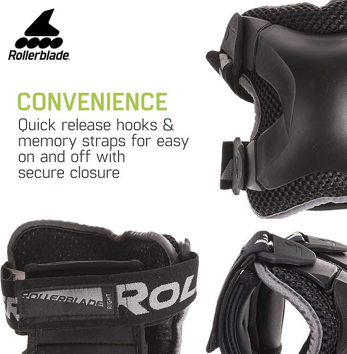 Rollerblade X Gear 3 Pack Protective Gear, Knee Pads, Elbow Pads and Wrist Guards, Inline Skating, Multi Sport Protection, Unisex, Black