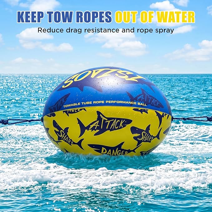 Towable Tube for Boating, 1–2 Person Inflatable Towable Tube with Quick Connect, Heavy Duty 840D Nylon Water Tube for Lake & Water Sports