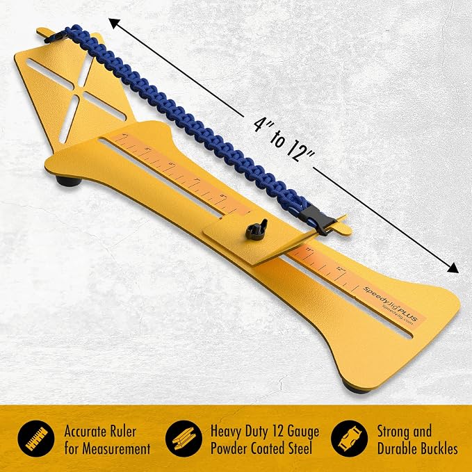 SpeedyJig Plus Paracord Bracelet & Monkey Fist Jig & Kit | Survival Bracelet Making Jig | Weave Camping Rope, Jewelry, Keychains | Craft Idea for Adults & Children | Includes Cord & Buckles