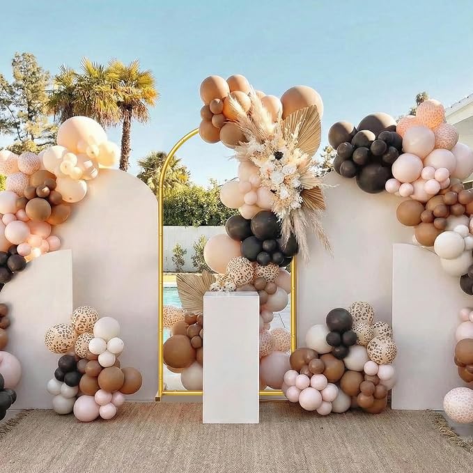 6FT Metal Wedding Arch Backdrop Stand,Stable Wedding Arch Frame for Wedding Ceremony Birthday Party Baby Shower Graduation Anniversary Floral Decoration,Gold