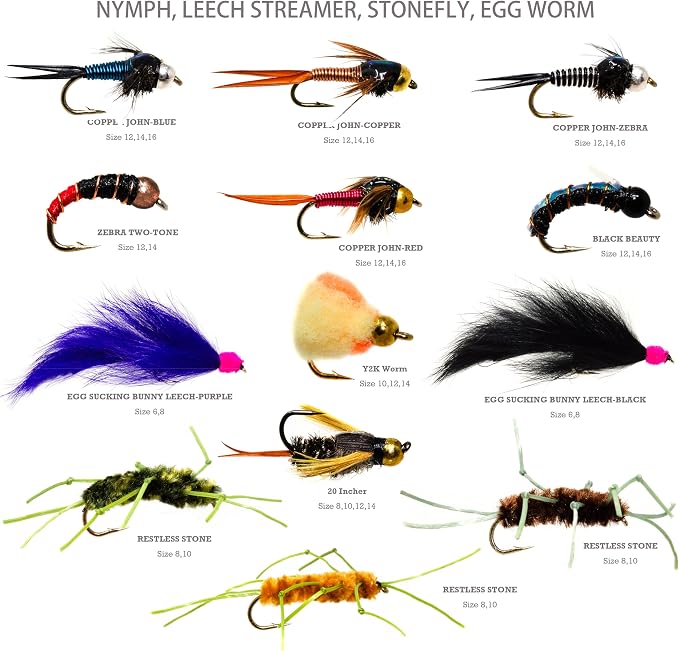 Outdoor Planet 24/48/66/72 Premium Hand Tied Fly Fishing Flies Assortment | Fly Boxes Included | Dry, Wet, Nymphs, Streamers, Wooly Buggers, Terrestrials | Trout, Bass Lure Set, Kit, Gift