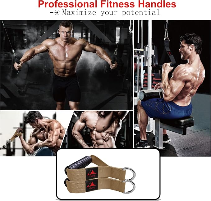 Heavy Duty Gym Workout Handles Attachment for Cable Machine,Resistance Band,Pulley System Home Exercise Equipment, Comfortable and Stronger Grip