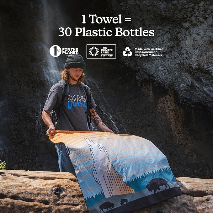 Nomadix Original Towel - National Parks- Perfect for Beach, Pool, Travel, Camping, Yoga - Made with Recycled Materials - Super Absorbent - Sand Resistant