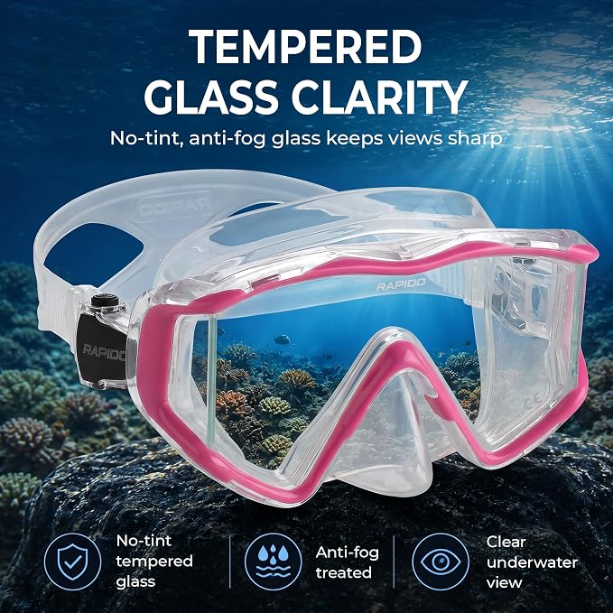 Rapido Clareza Three Lens Mask and Snorkel Combo