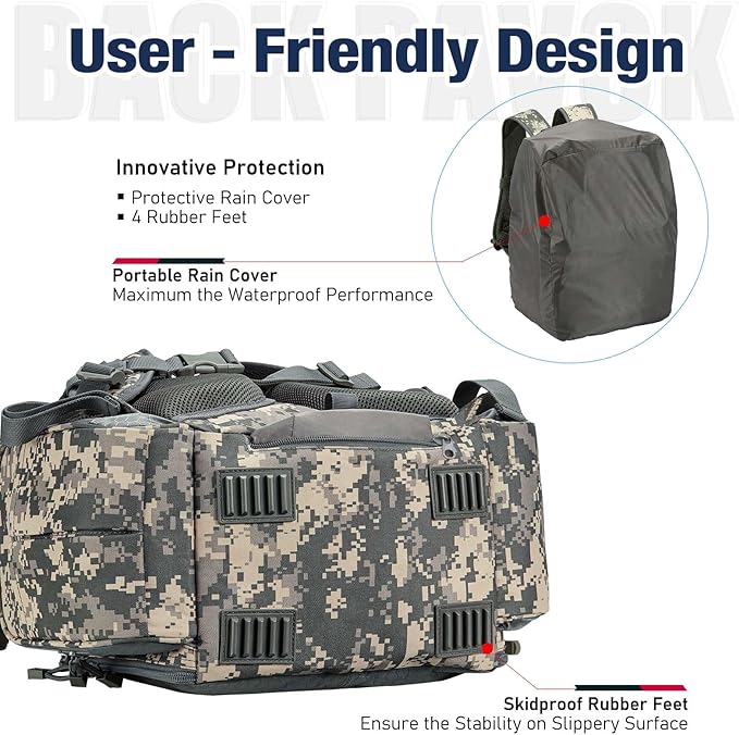Piscifun Fishing Backpack with 2 Rod Holders & 4 Tackle Boxes, Large Tackle Storage Bag With Rain Cover for Fishing Gear