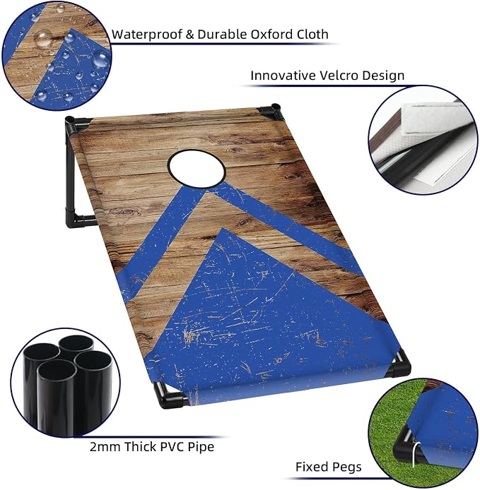 NZQXJXZ 3x2 ft Cornhole Board Set with 8 Bean Bags and Carrying Bag, Outdoor Toss Game Set for Kids and Adults, Portable Corn Hole Sets for Beach Lawn Backyard