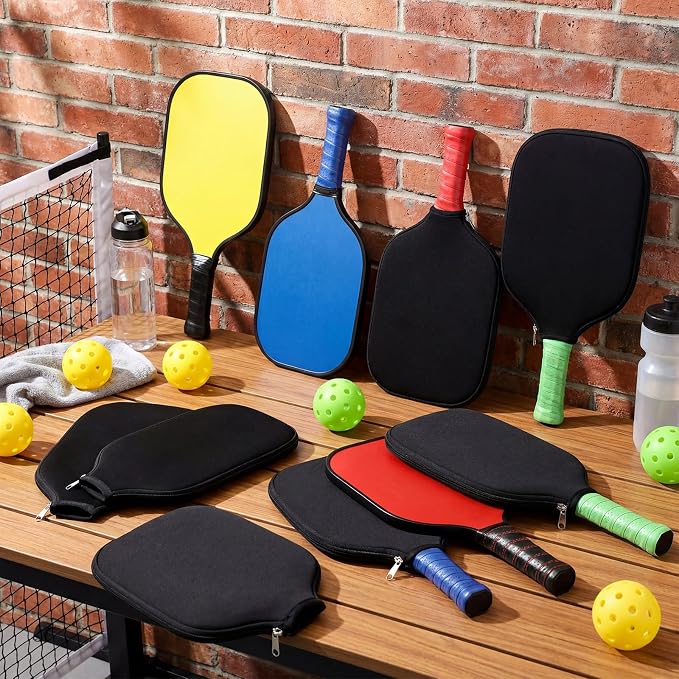 12 Pcs Paddle Cover Compatible with Pickleball Paddle Cover Neoprene Racket Sleeve with Zipper, Protection Covers for Men Women