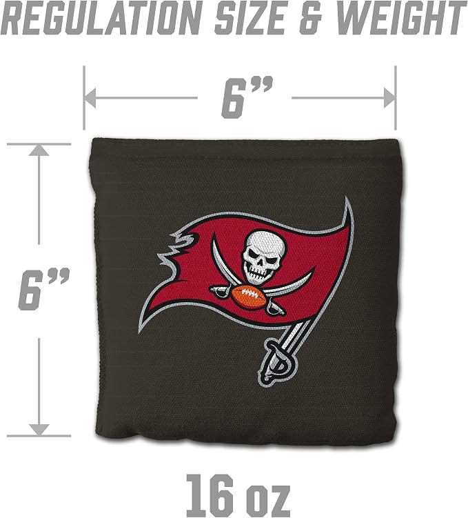 YouTheFan Officially-licensed NFL Set of 8 Cornhole Bags - All Weather Dual Sided Slide & Stop - regulation size
