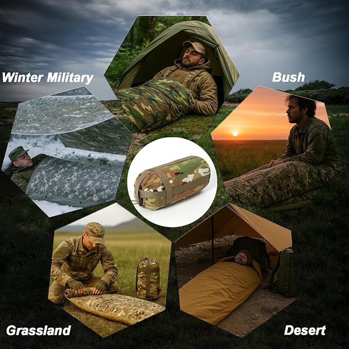 Akmax.cn Bivy Cover Sack for Military Army Modular Sleeping System, Waterproof Outer Shell for Sleeping Bag, Minimalist Stealth Shelter