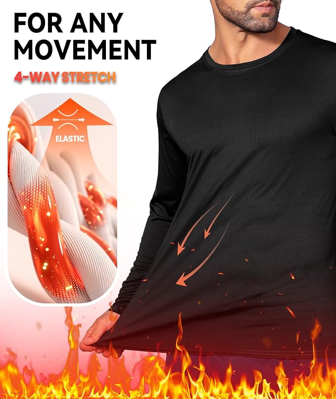Men's 1, 3 or 5 Pack Performance Long Sleeve T-Shirts, UPF 50+ Sun Protection Shirts, Athletic Gym Workout Shirts for Running
