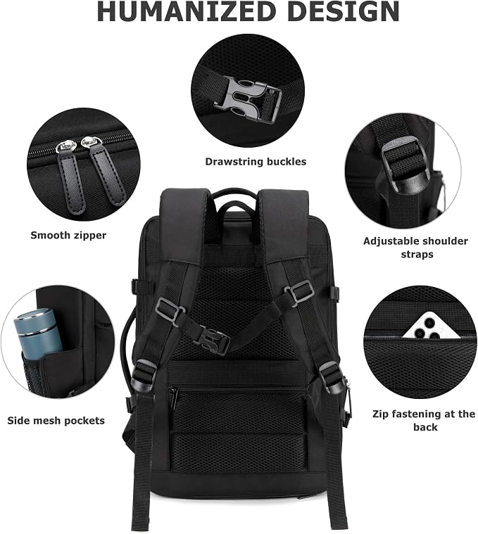 feilario 2 Piece Set Aluminium Frame PC Hard Shell Spinner Wheels Luggage,22.5"X15"X9.5" Airline Approved Built-In TSA lock Carry on Suitcase, with Cup Holder, USB Port, Phone Holder