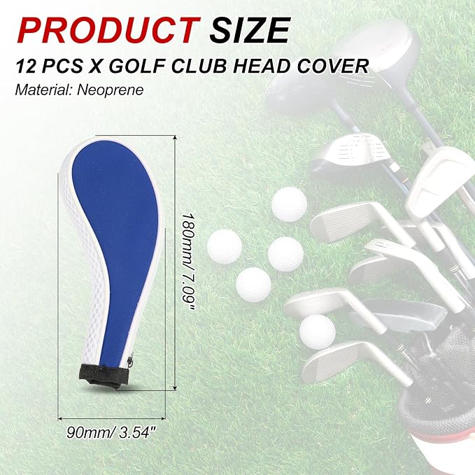 PATIKIL Golf Club Head Cover, Number Golf Club Irons Covers Neoprene Driver Headcover Golf Lovers Gifts