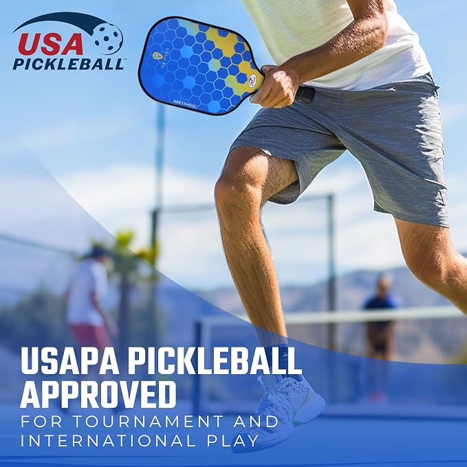 TKG Sports Pickleball Set with Bag - 2 14mm Honeycomb Core Paddles | 2 USAPA Approved Pickleball Paddles, 2 Indoor and 2 Outdoor Pickleball Balls, 2 Cooling Towels - Rackets for Adults and Teens