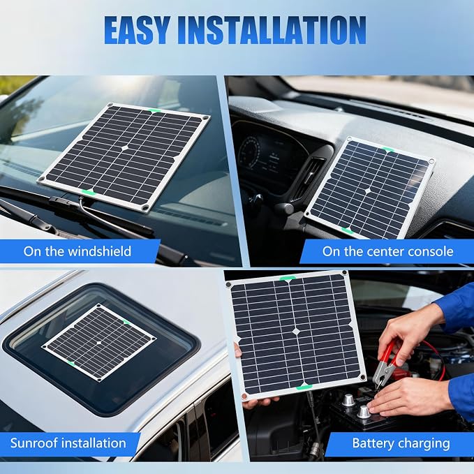 KEPEAK 40W Solar Panel Kit 12V, Solar Battery Trickle Charger & Maintainer with Smart Controller, Waterproof Solar Charger for Car Boat RV Motorcycle Marine