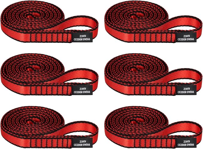18MM Nylon Climbing Sling Runner - 23KN CE2008/EN566 Certified Outdoor Climbing Webbing for Rock Climbing, Rappelling, Mountaineering, Swing Gear, Outdoor Adventures & Emergency Anchoring