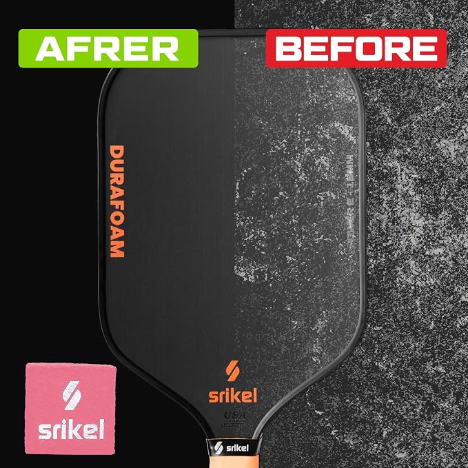 Pickleball – Paddle Cleaner Eraser with Carrying Storage Case, Premium Carbon Fiber Pickle Ball Racket Cleaner, Fast & Easy Rubber Eraser Removes Ball Residue, Dirt & Scratches