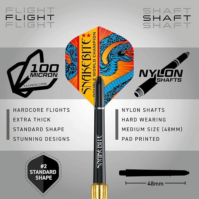 RED DRAGON Peter Wright vs Gerwyn Price Iceman Steel Tip Darts Set - ‎21g & 22g Brass Barrels for Controlled Accuracy & Grip, Flights, Shafts, Case & Checkout Card Included