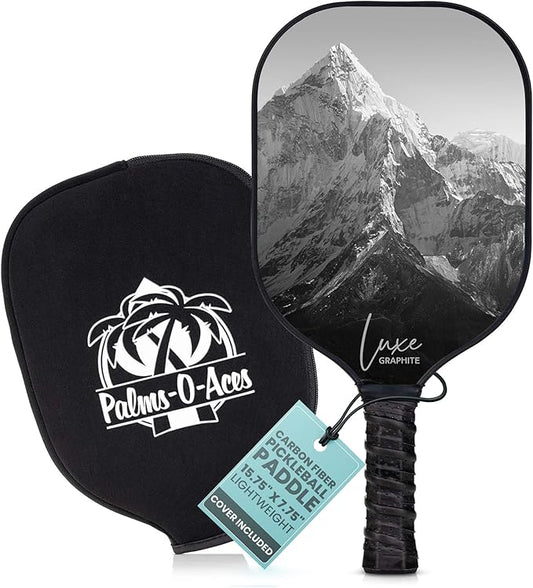 Palms-O-Aces Carbon Fiber Pickleball Paddle – USAPA Approved 16mm T700 Graphite Paddle with Textured Spin Surface | Lightweight Carbon Fiber Pickleball Paddles & Racket | Includes Paddle Cover