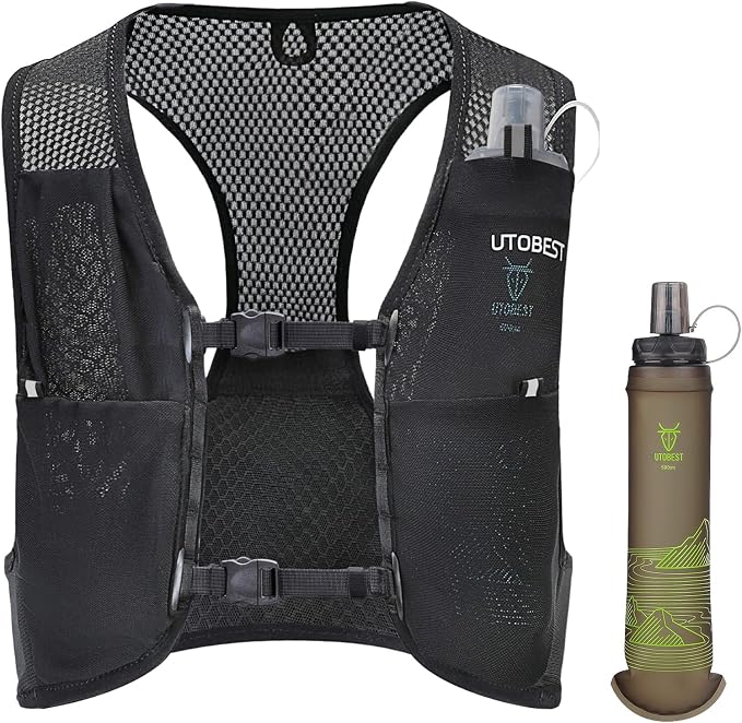 UTOBEST Running Vest for Women Men, Ultra-Light Minimalist Hydration Vest, Breathable Reflective Running Gear for Trail Hiking Jogging