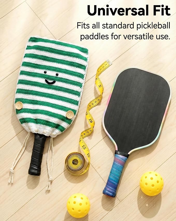 Crochet Pickleball Paddle Cover Gift - Handmade Case for Women&Men - Cute Accessories with Prensent Bag - Ready to Wrap for Players, Friends & Family, Thoughtful Holiday Crochet Set