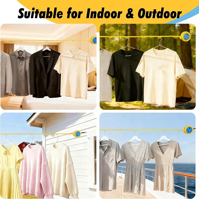 Retractable Camping Clothesline, Portable Travel Clothes Line