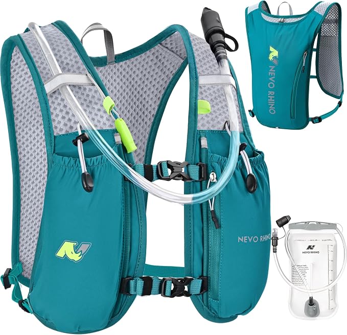 N NEVO RHINO Running Vest,Hydration Vest 5L with 1.5L Water Bladder,Lightweight Hydration Pack Water Backpack for Hiking Race