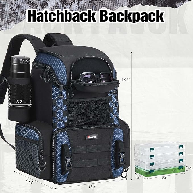 Piscifun Fishing Line Winder Spooler Machine and Piscifun Fishing Tackle Backpack with Rod Holders & 4 Tackle Boxes