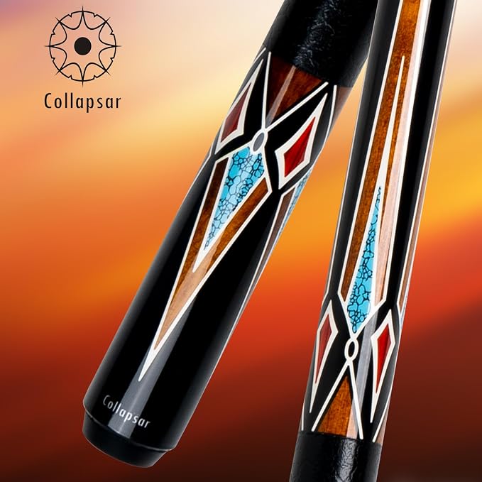 Collapsar CA Pool Stick with 1X1 Hard Case,58" Maple Professional Billiard Cue Stick,19-21 oz Pool Cue Set