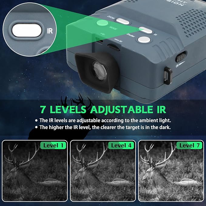 Portable Digital Night Vision Monocular New Optics Records Video Image with Micro SD Card