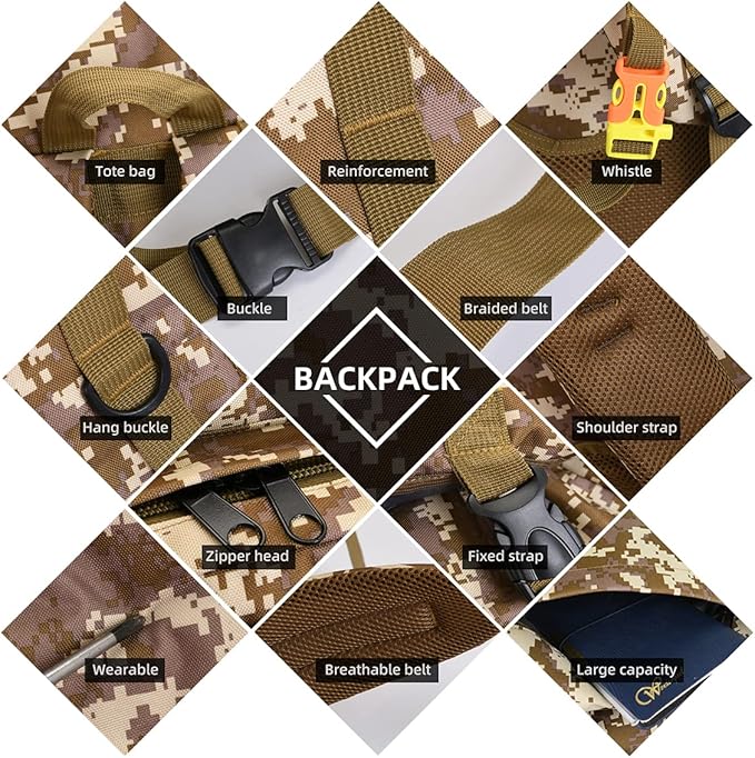 100L Camping Hiking Backpack,Molle military Tactical rucksack backpack,Waterproof Lightweight Hiking Backpack