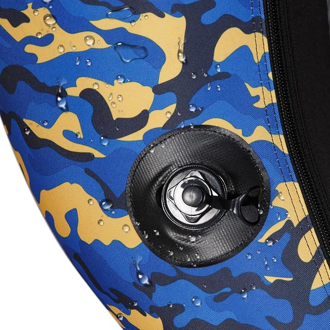 Inflatable Float Tube, with Paddles, Fish Ruler, Air Pump, Adjustable Shoulder Straps, Weight Capacity of 286 pounds, Suitable for Adults Fishing in Rivers and Lakes