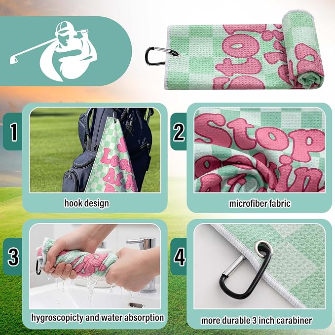 Liliful 12 Pcs Golf Accessories Kit, Include Golf Ball Bag with Hook Towel Tees Magnetic Ball Marker Divot Tool Cleaner Brush for Women Man Gifts