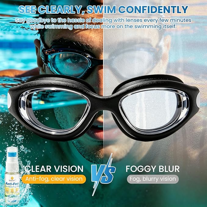 Anti-Fog for Swim Goggles, Clear Vision Mask Defogger, 2+ Hour Fog-Free Protection, Safe Formula with Sponge Applicator, for Snorkel, Diving & Ski Masks (20 ml)