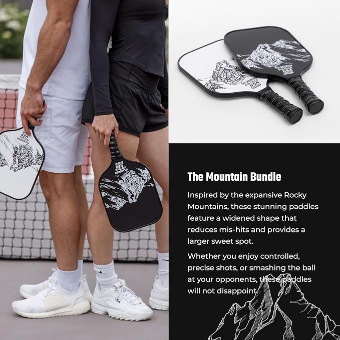 Bison Paddles: Carbon Graphite Pickleball Paddles - Lightweight Pickleball Rackets | Honeycomb Composite Core Improves Pickle Ball Placement and Increases Power | Durable Unibody Construction