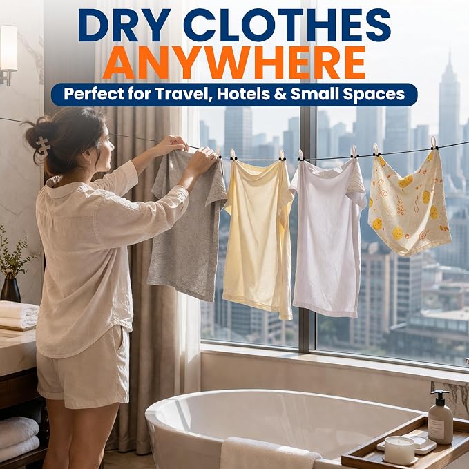 Travel Laundry Detergent Sheets with Laundry Bag and Strong Portable Clothesline – Laundry Detergent Sheets, Foldable Laundry Bag & Elastic Travel Clothesline for Hotels, Cruises & Trips