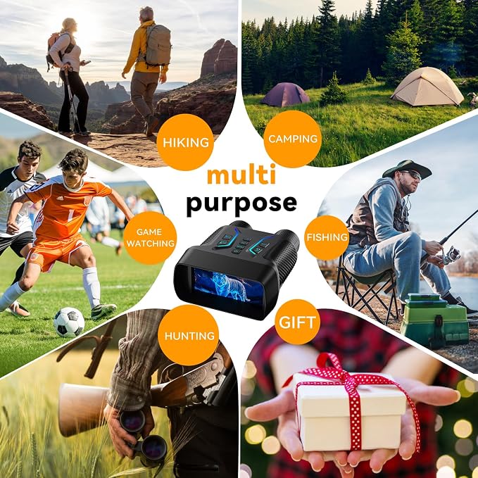 Night Vision Goggles - 4K Night Vision Binoculars for Adults, 4500mAh Rechargeable Infrared Binoculars with 4.5'' Large Screen, 8X Digital Zoom, 32GB TF Card to Save Photos and Videos for Camping