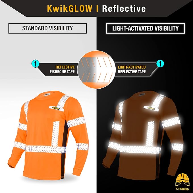 KwikSafety - Charlotte, NC - Limited Edition Long Sleeve Safety Shirts [Deluxe Fishbone Tape] Class 3 ANSI OSHA Compliant