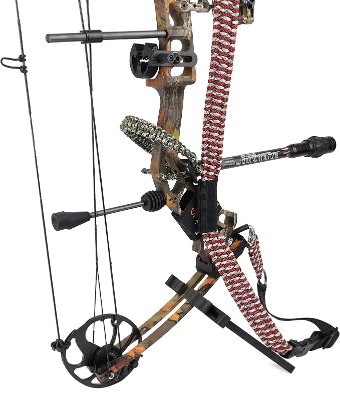 SUNYA Paracord Compound Bow Sling with V2 Upgraded Magnetic Connection System. Lightweight Hands Free Shoulder Carrying Sling for Bow Hunting, Field Archery and 3D