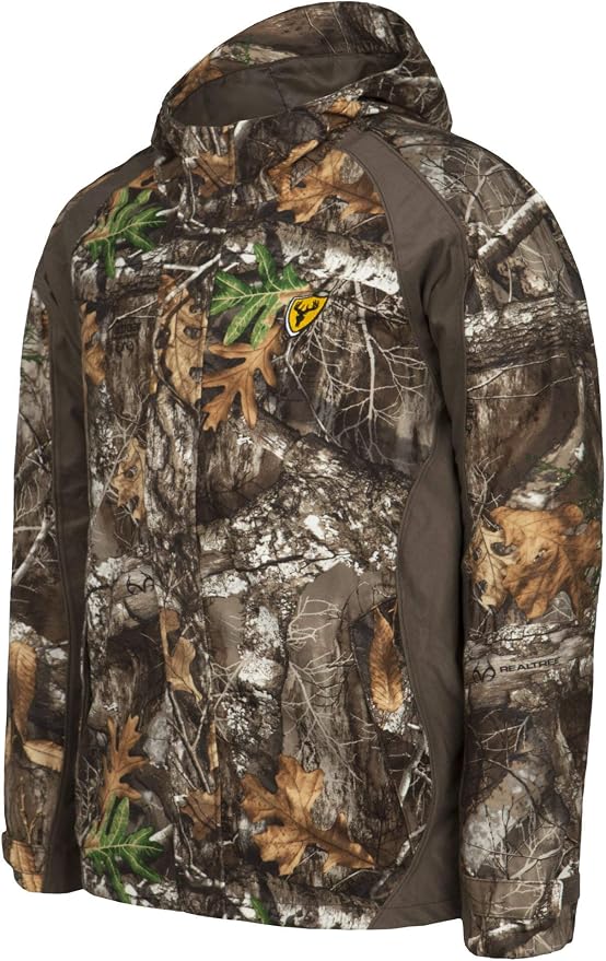 SCENTBLOCKER Youth Drencher Lightweight Breathable Waterproof Hooded Camo Hunting Jacket (Medium, Realtree Edge)